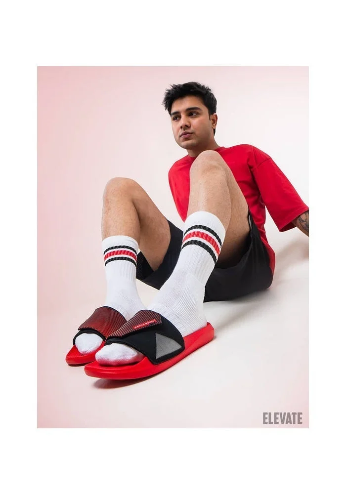 Bacca Bucci Crimson Red Elevate Slides – Ultra-Comfort EVA Slip-Ons for Men | Best Price UAE